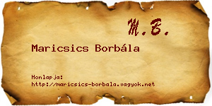 Maricsics Borbála névjegykártya